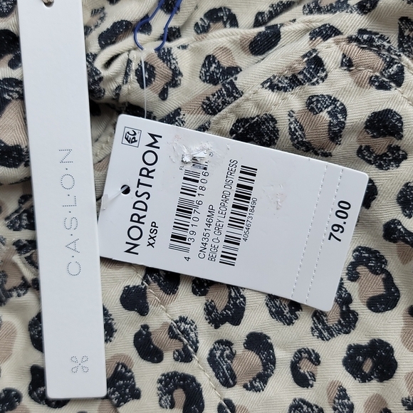 NWT Caslon Leopard Print Button Down‎ Women's Utility Jacket Size XXS - Picture 10 of 11